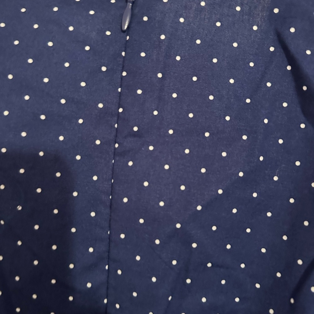 DANIELLE BERNSTEIN Navy Polka Dot Long Sleeve Dress - Picture 5 of 5